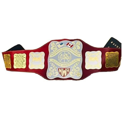 Ceinture réplique en cuir véritable de 2 mm en laiton du titre de champion nord-américain de la NWA Stampede 