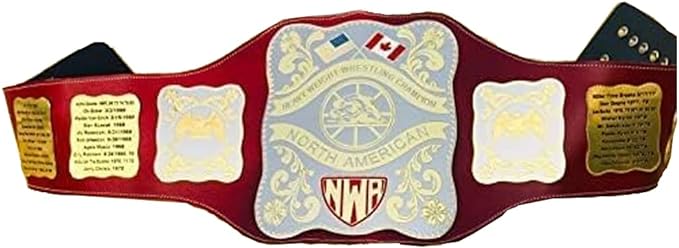 Ceinture réplique en cuir véritable de 2 mm en laiton du titre de champion nord-américain de la NWA Stampede 