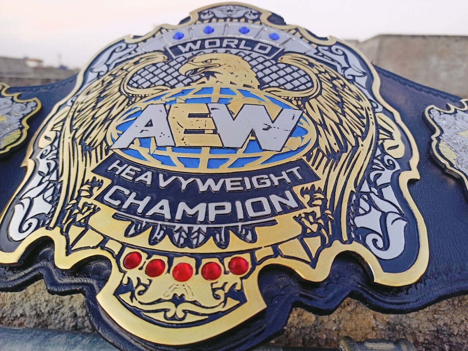 NEW AEW WORLD HEAVYWEIGHT WRESTLING CHAMPIONSHIP CUSTOM BELT